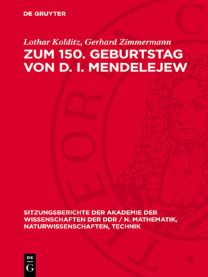 cover image of Zum 150. Geburtstag von D. I. Mendelejew